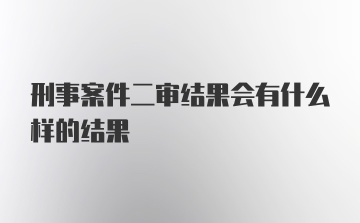 刑事案件二审结果会有什么样的结果