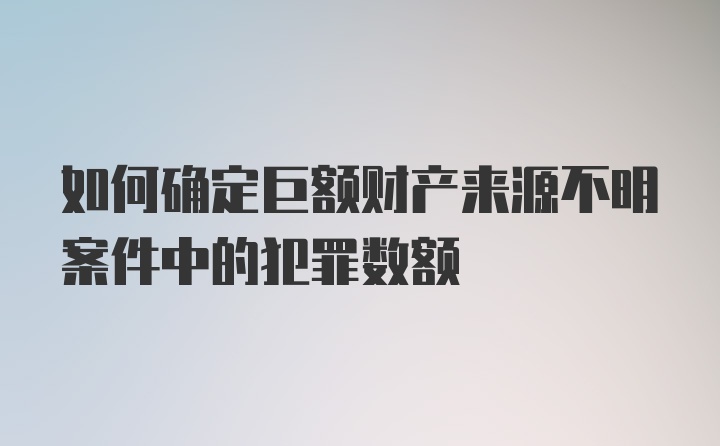 如何确定巨额财产来源不明案件中的犯罪数额