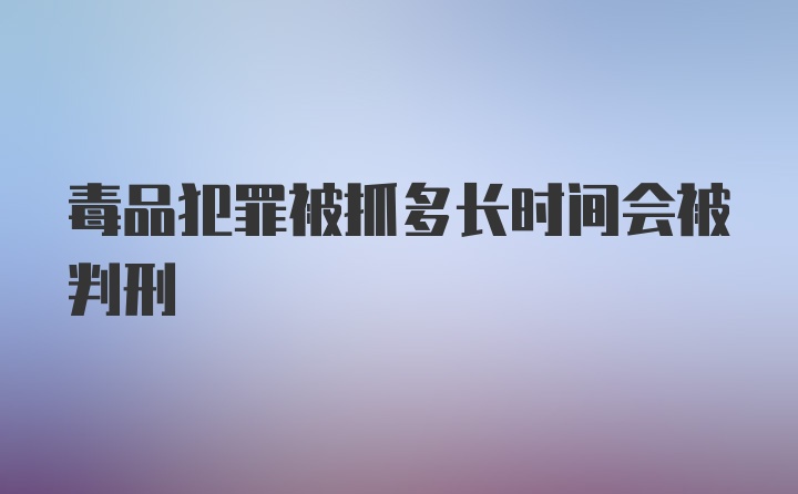 毒品犯罪被抓多长时间会被判刑