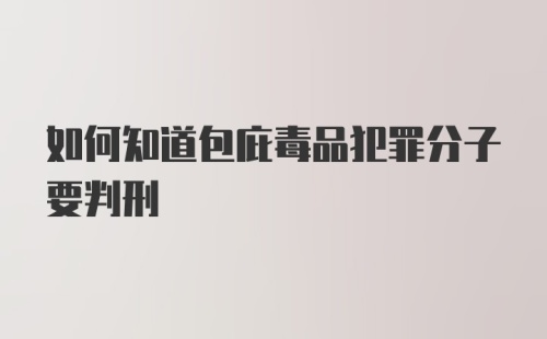 如何知道包庇毒品犯罪分子要判刑