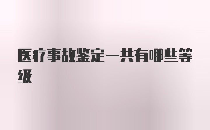 医疗事故鉴定一共有哪些等级