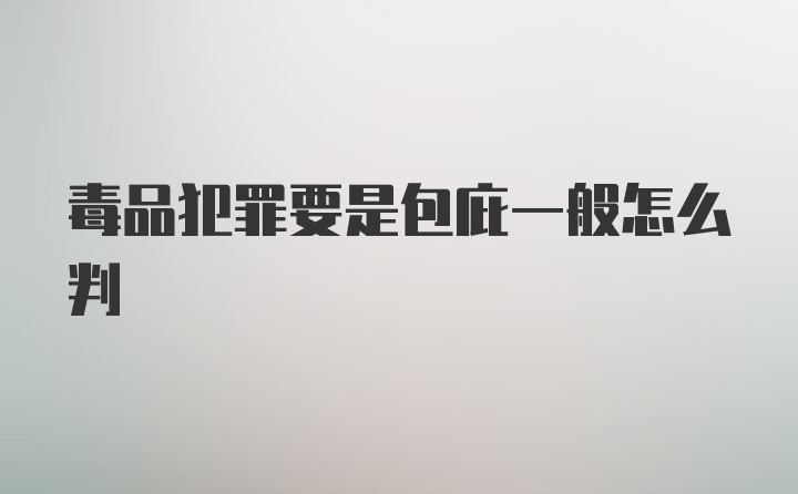 毒品犯罪要是包庇一般怎么判