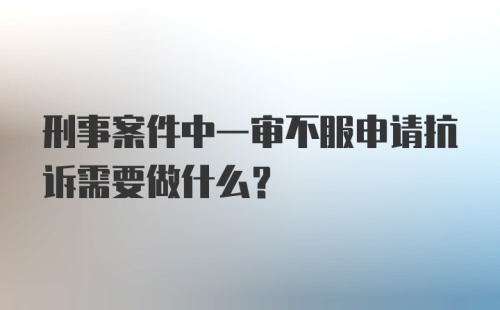 刑事案件中一审不服申请抗诉需要做什么？