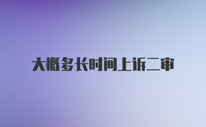 大概多长时间上诉二审