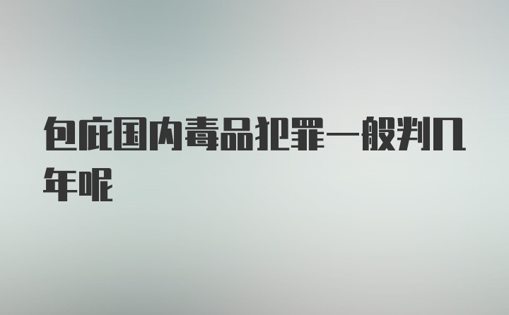 包庇国内毒品犯罪一般判几年呢