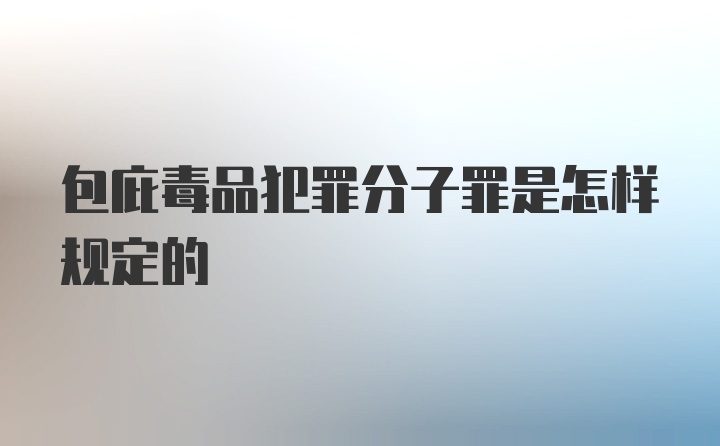 包庇毒品犯罪分子罪是怎样规定的