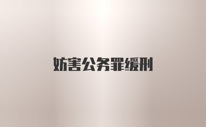 妨害公务罪缓刑