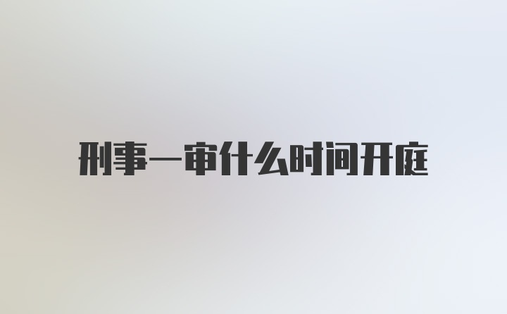 刑事一审什么时间开庭