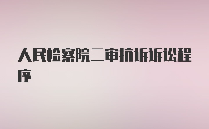 人民检察院二审抗诉诉讼程序