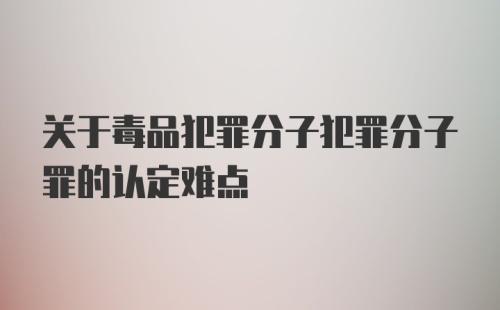 关于毒品犯罪分子犯罪分子罪的认定难点