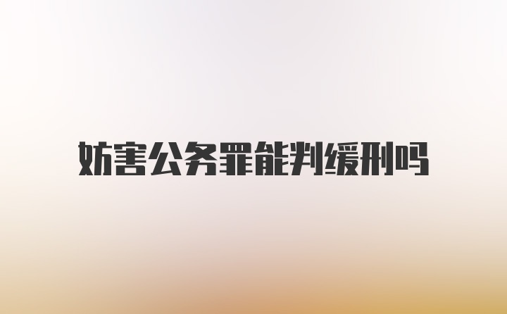 妨害公务罪能判缓刑吗