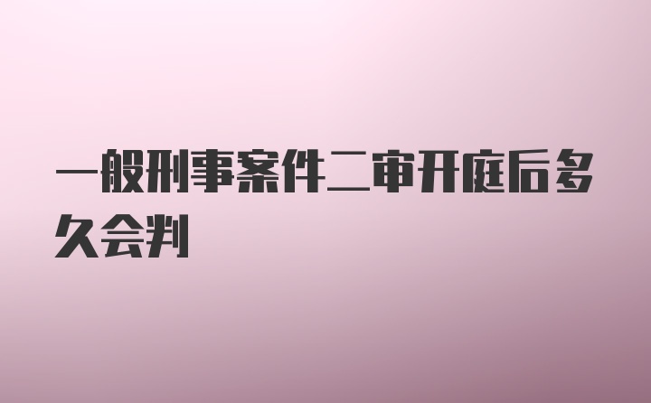 一般刑事案件二审开庭后多久会判