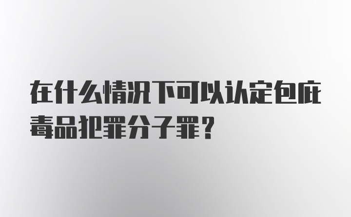 在什么情况下可以认定包庇毒品犯罪分子罪？