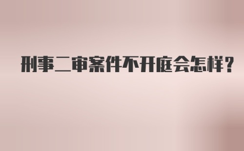 刑事二审案件不开庭会怎样？