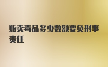 贩卖毒品多少数额要负刑事责任