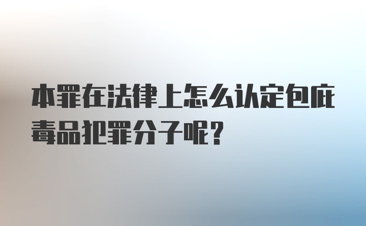 本罪在法律上怎么认定包庇毒品犯罪分子呢？