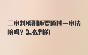 二审判缓刑还要通过一审法院吗？怎么判的