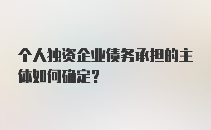 个人独资企业债务承担的主体如何确定？