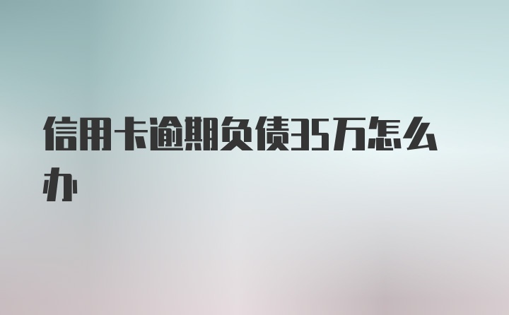 信用卡逾期负债35万怎么办