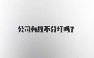 公司有权不分红吗？