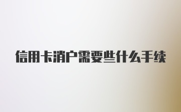 信用卡消户需要些什么手续