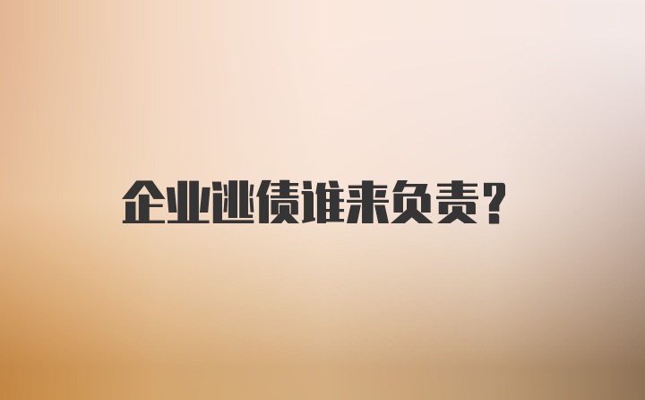 企业逃债谁来负责?