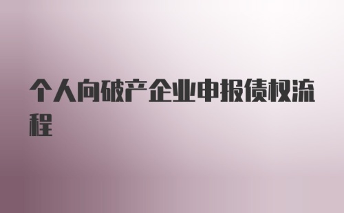 个人向破产企业申报债权流程