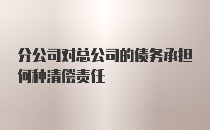 分公司对总公司的债务承担何种清偿责任