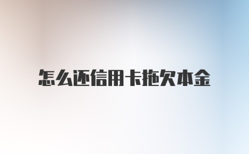 怎么还信用卡拖欠本金