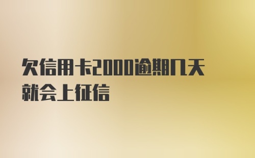 欠信用卡2000逾期几天就会上征信