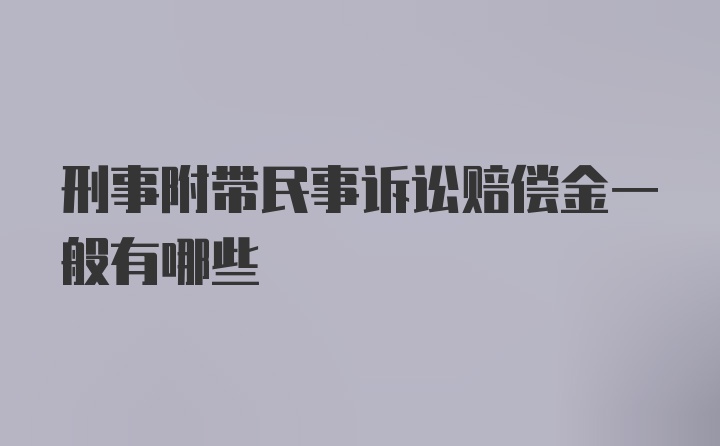 刑事附带民事诉讼赔偿金一般有哪些