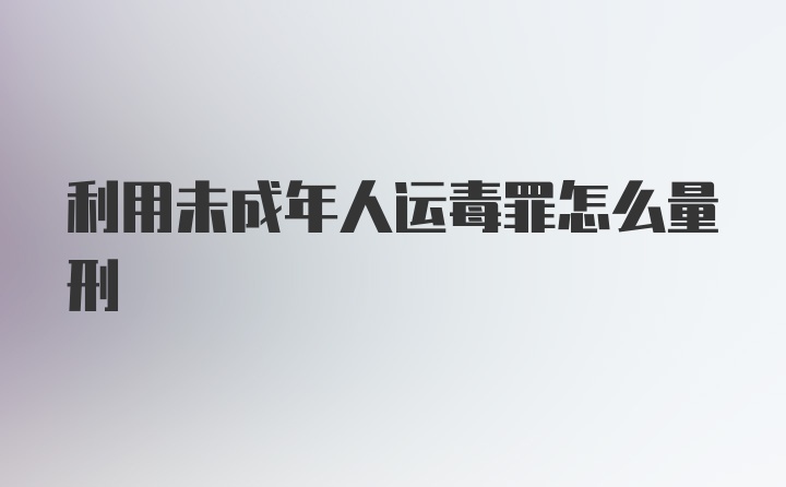 利用未成年人运毒罪怎么量刑