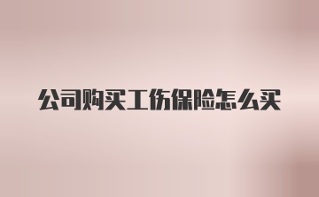 公司购买工伤保险怎么买