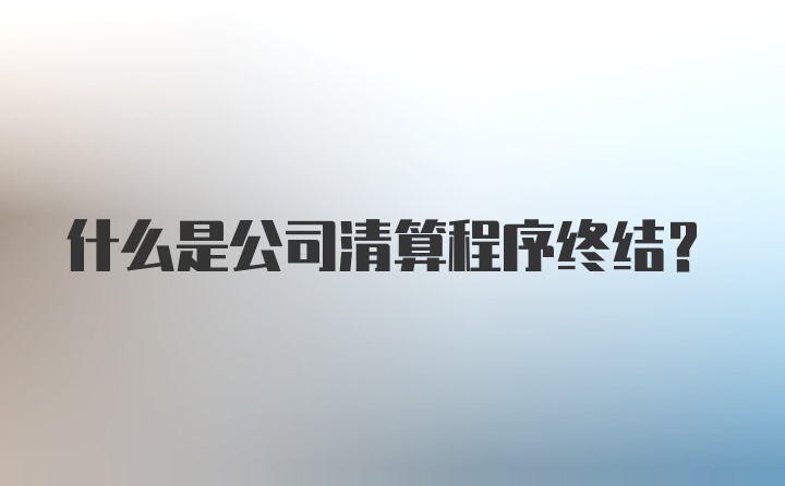 什么是公司清算程序终结？