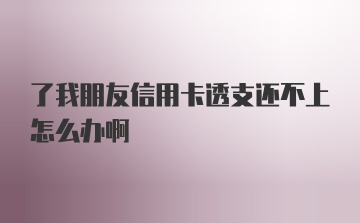 了我朋友信用卡透支还不上怎么办啊