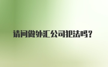 请问做外汇公司犯法吗？