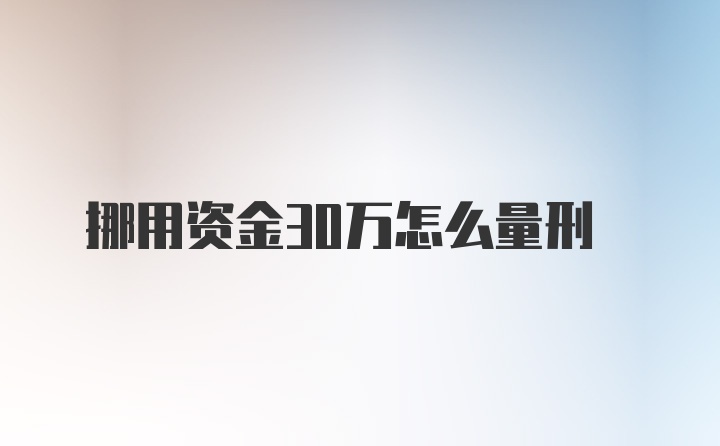 挪用资金30万怎么量刑