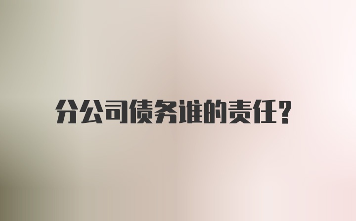 分公司债务谁的责任?