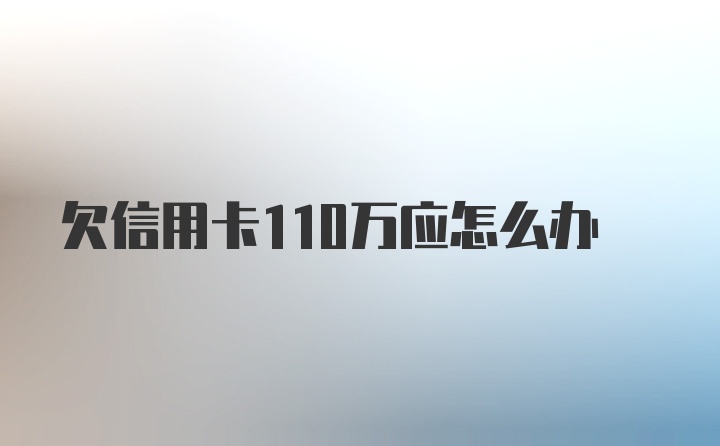 欠信用卡110万应怎么办