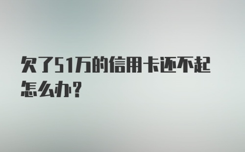 欠了51万的信用卡还不起怎么办？