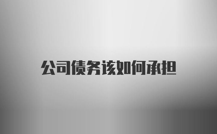 公司债务该如何承担