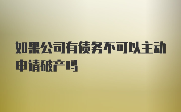 如果公司有债务不可以主动申请破产吗