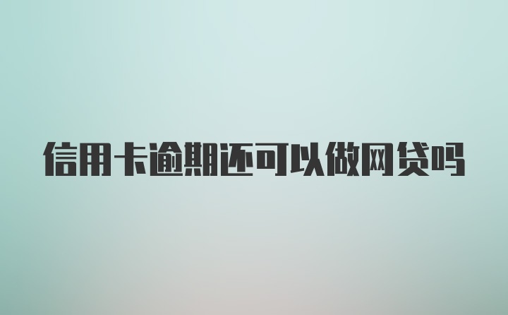 信用卡逾期还可以做网贷吗