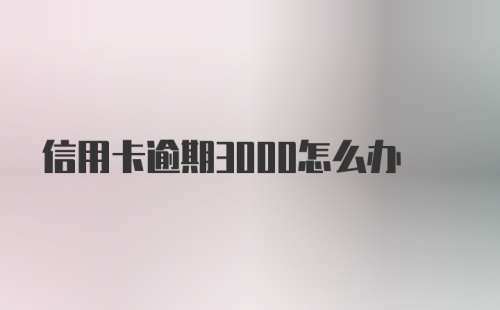 信用卡逾期3000怎么办