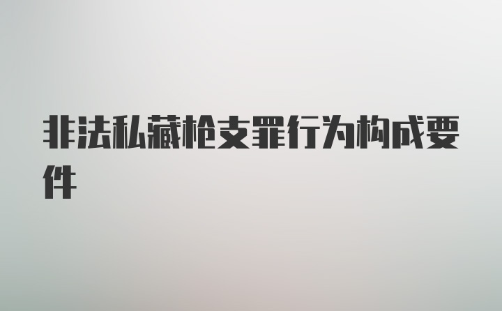 非法私藏枪支罪行为构成要件