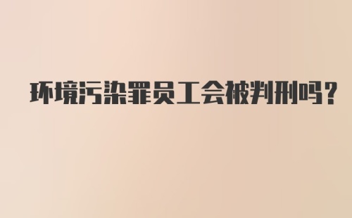 环境污染罪员工会被判刑吗？