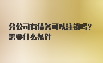 分公司有债务可以注销吗？需要什么条件