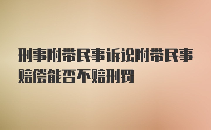 刑事附带民事诉讼附带民事赔偿能否不赔刑罚