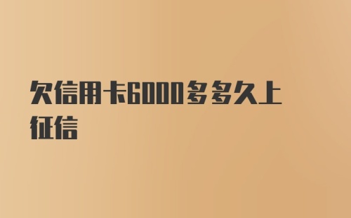 欠信用卡6000多多久上征信