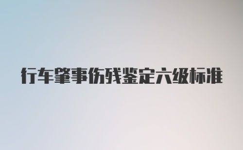 行车肇事伤残鉴定六级标准